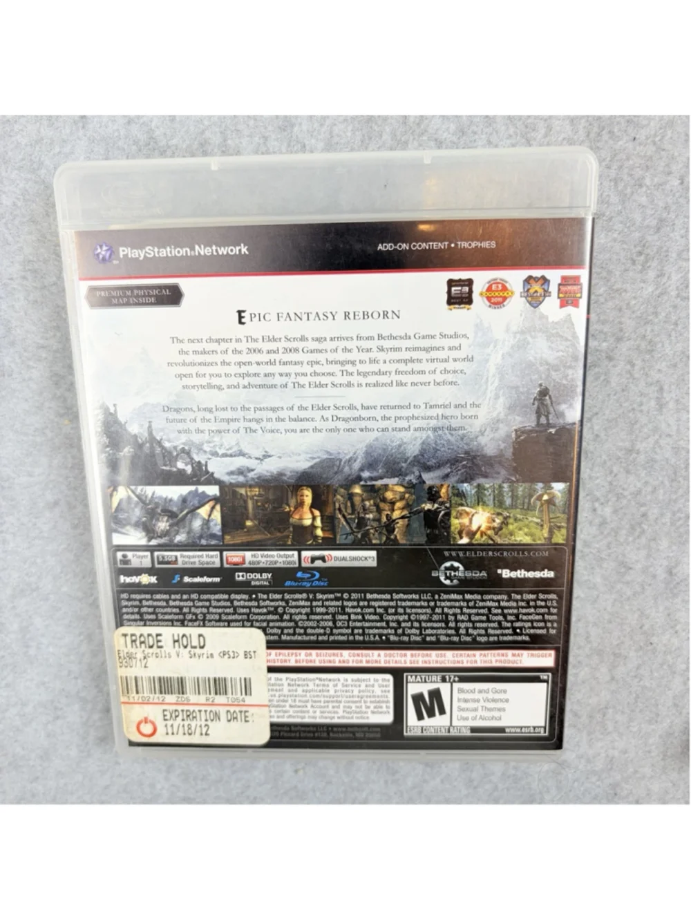 Elder Scrolls V Skyrim PS3 PlayStation 3 With Map Tested Working
